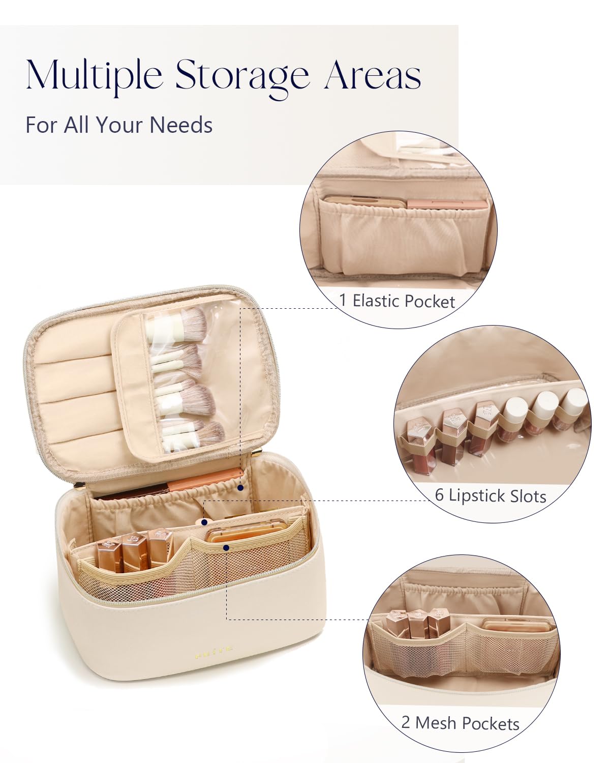 Prite Makeup Bag in use on a vanity countertop