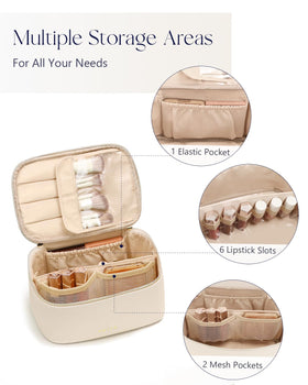 Prite Makeup Bag in use on a vanity countertop