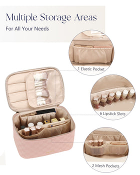 Prite Makeup Bag showcasing spacious interior with organized compartments