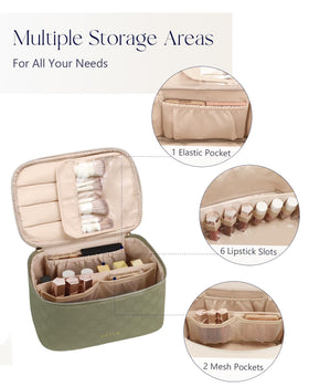 Prite Makeup Bag spacious interior with compartments