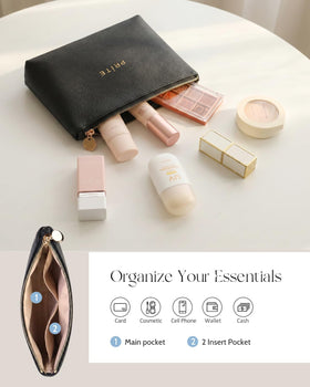 Prite Makeup Bag with brushes and lipsticks organized