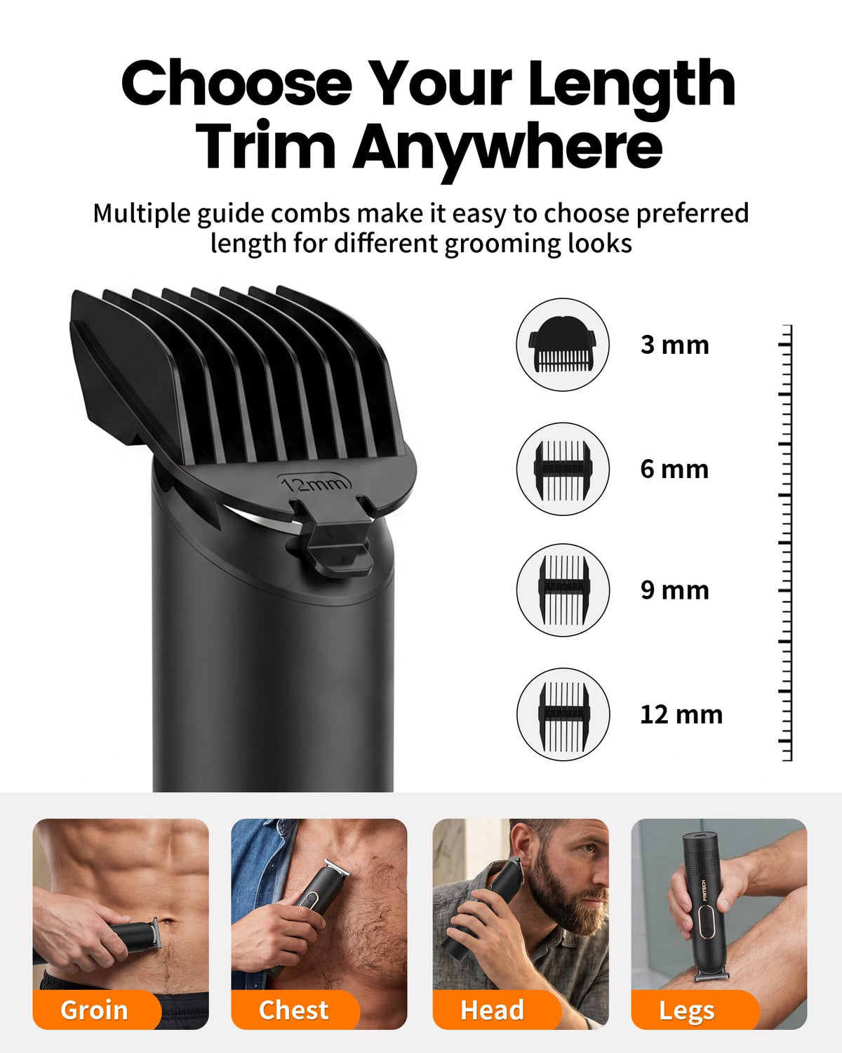 PRITECH Body Hair Trimmer in shower setting