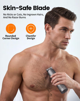 PRITECH Body Hair Trimmer side view showing precision blade