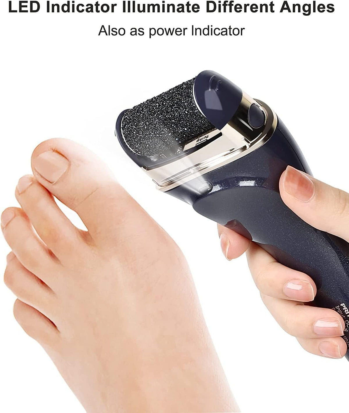 PRITECH Electric Foot Callus Remover in use on feet