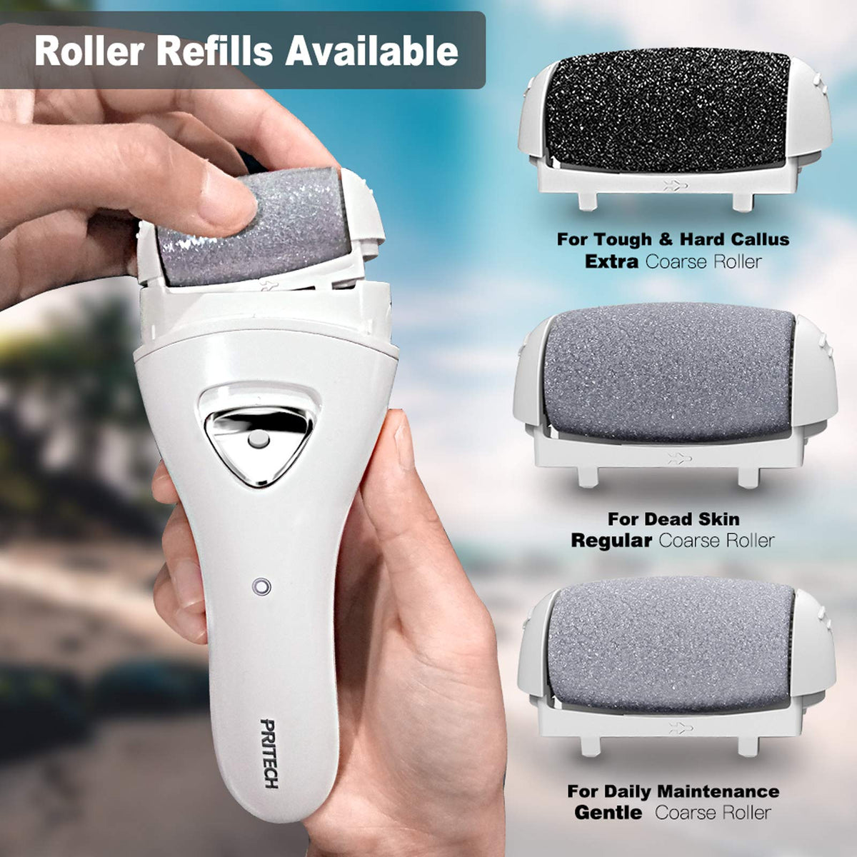 PRITECH Electric Foot Callus Remover waterproof design