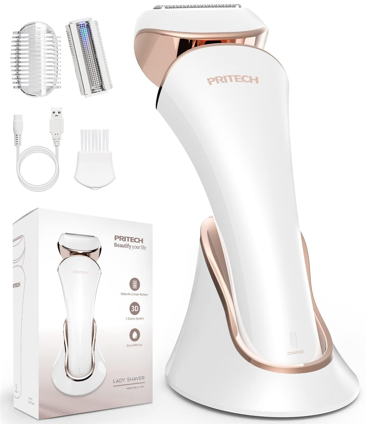 PRITECH Electric Razor for Women front view