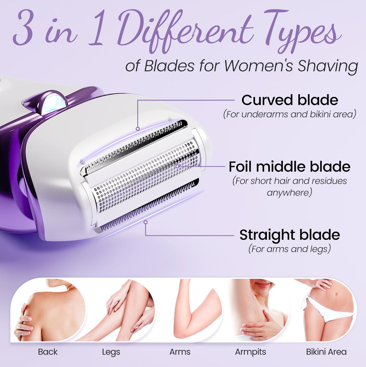 PRITECH Electric Razor for Women with USB charging dock