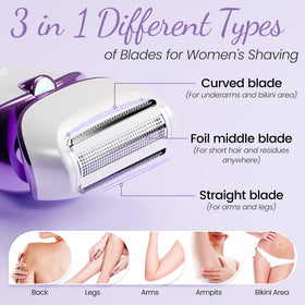 PRITECH Electric Razor for Women with USB charging dock