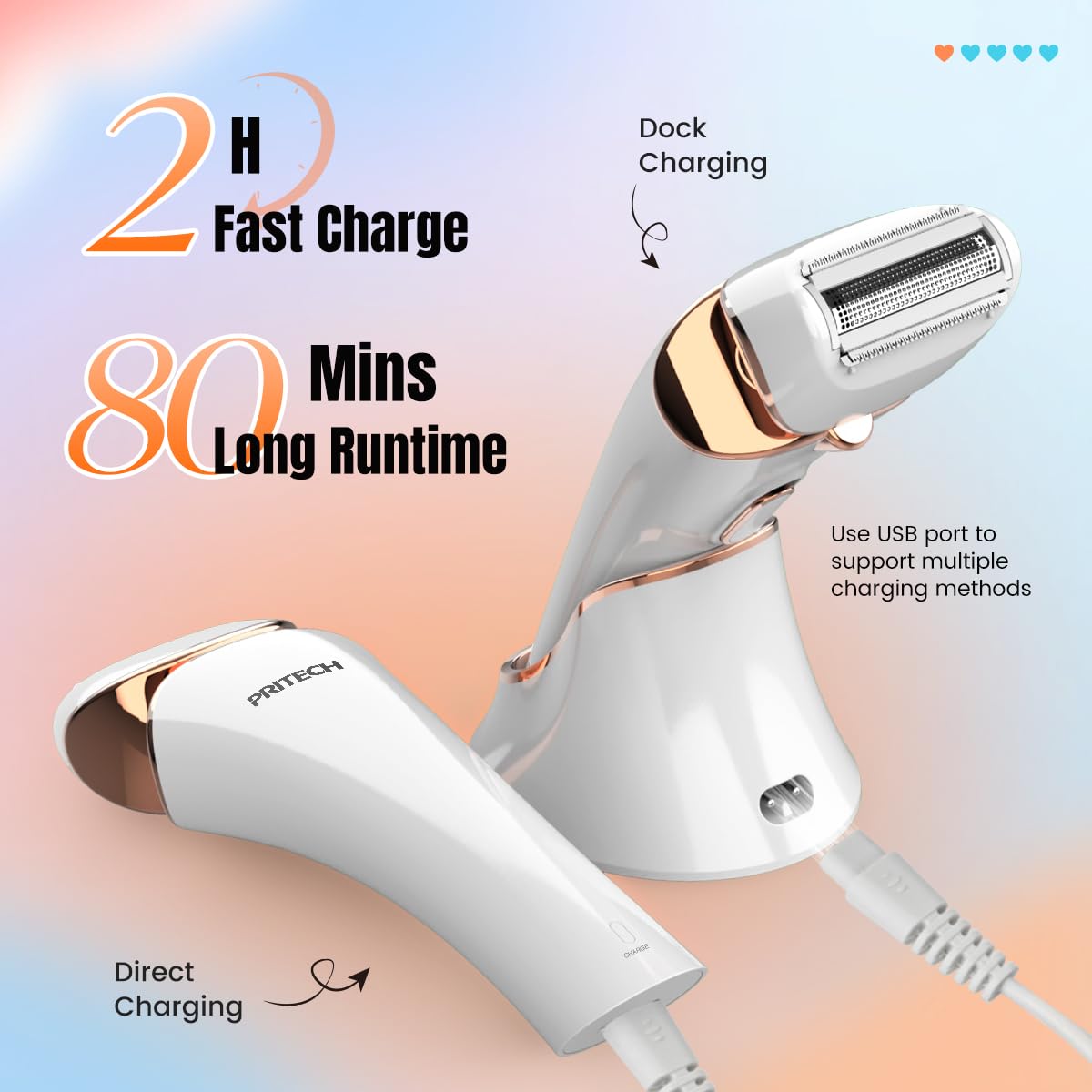 PRITECH Electric Razor with USB charging cable