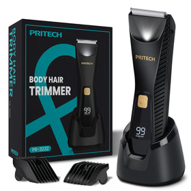 PRITECH Manscape Body Hair Trimmer front view with ceramic blade