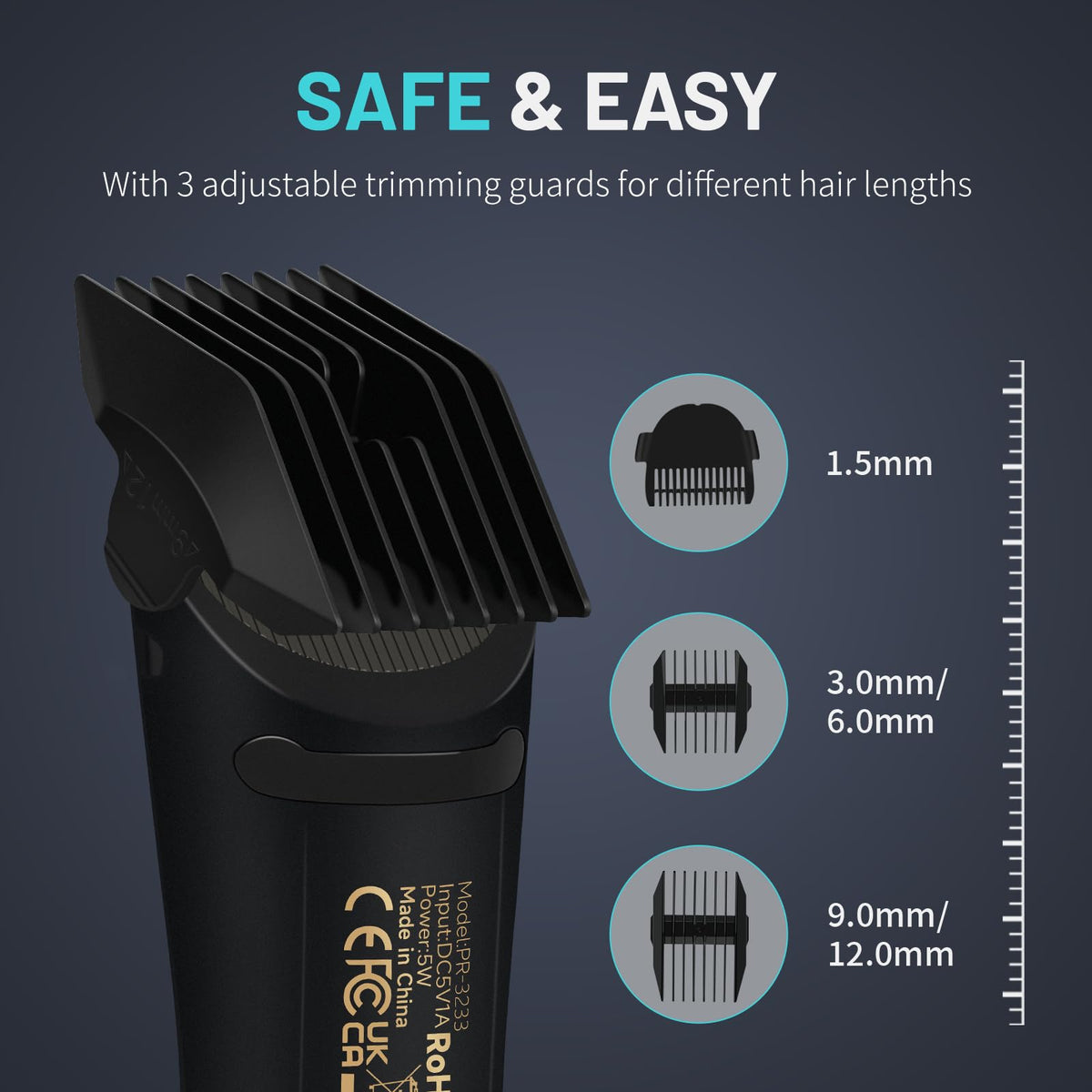 PRITECH Manscape Body Hair Trimmer standing charging base