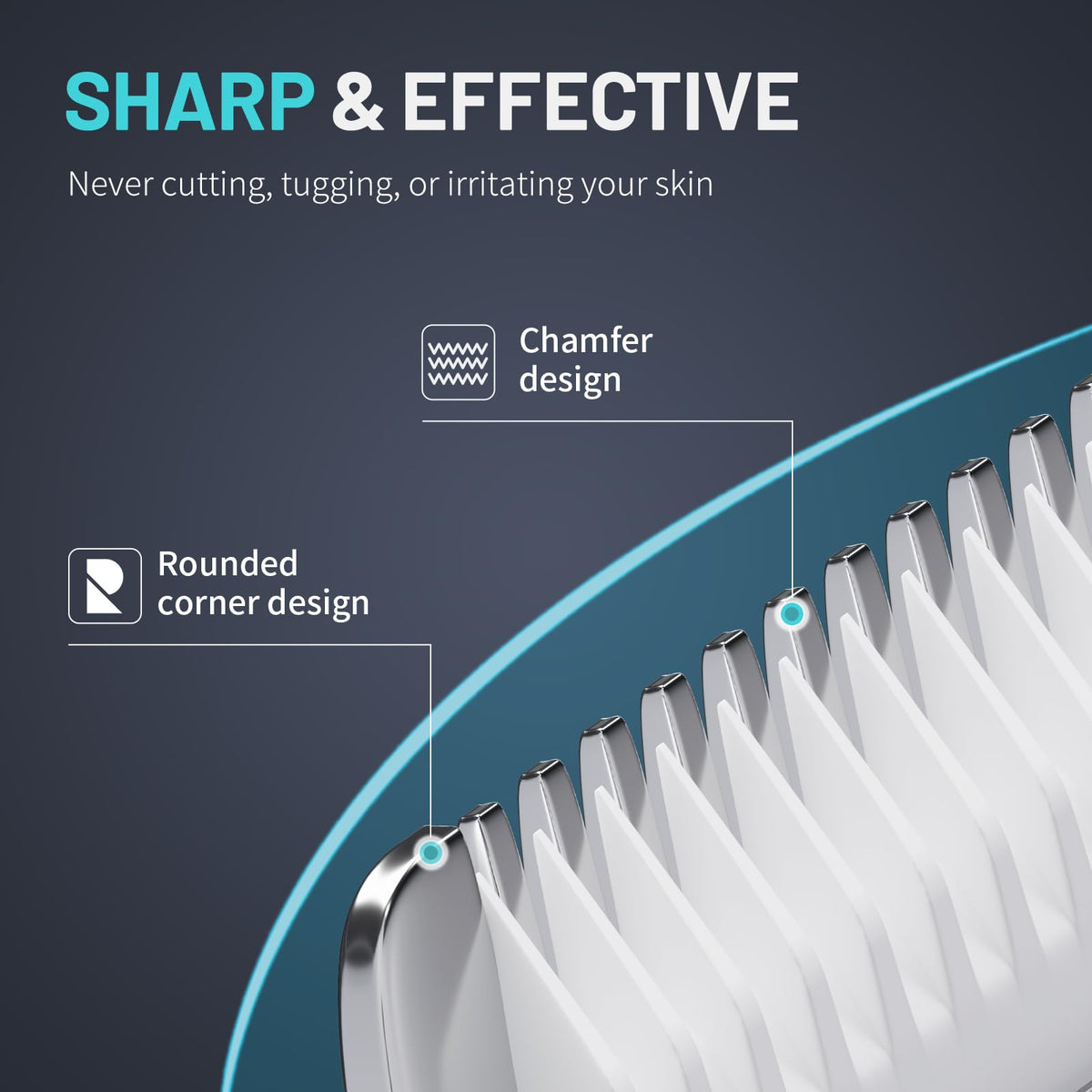 PRITECH Manscape Body Hair Trimmer with adjustable comb attachments