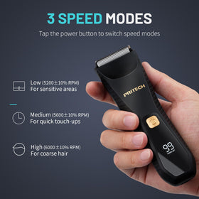 PRITECH Manscape Body Hair Trimmer with three comb attachments