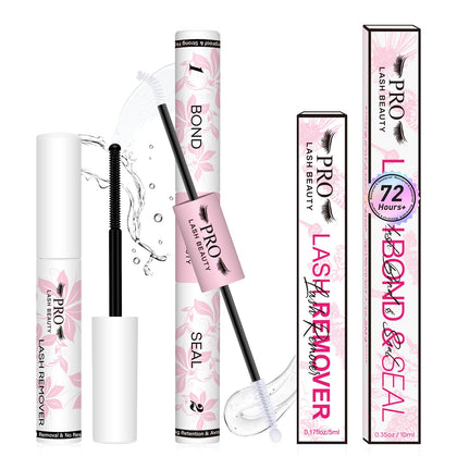 PRO LASHBEAUTY Lash Cluster Glue Kit front view with clear adhesive