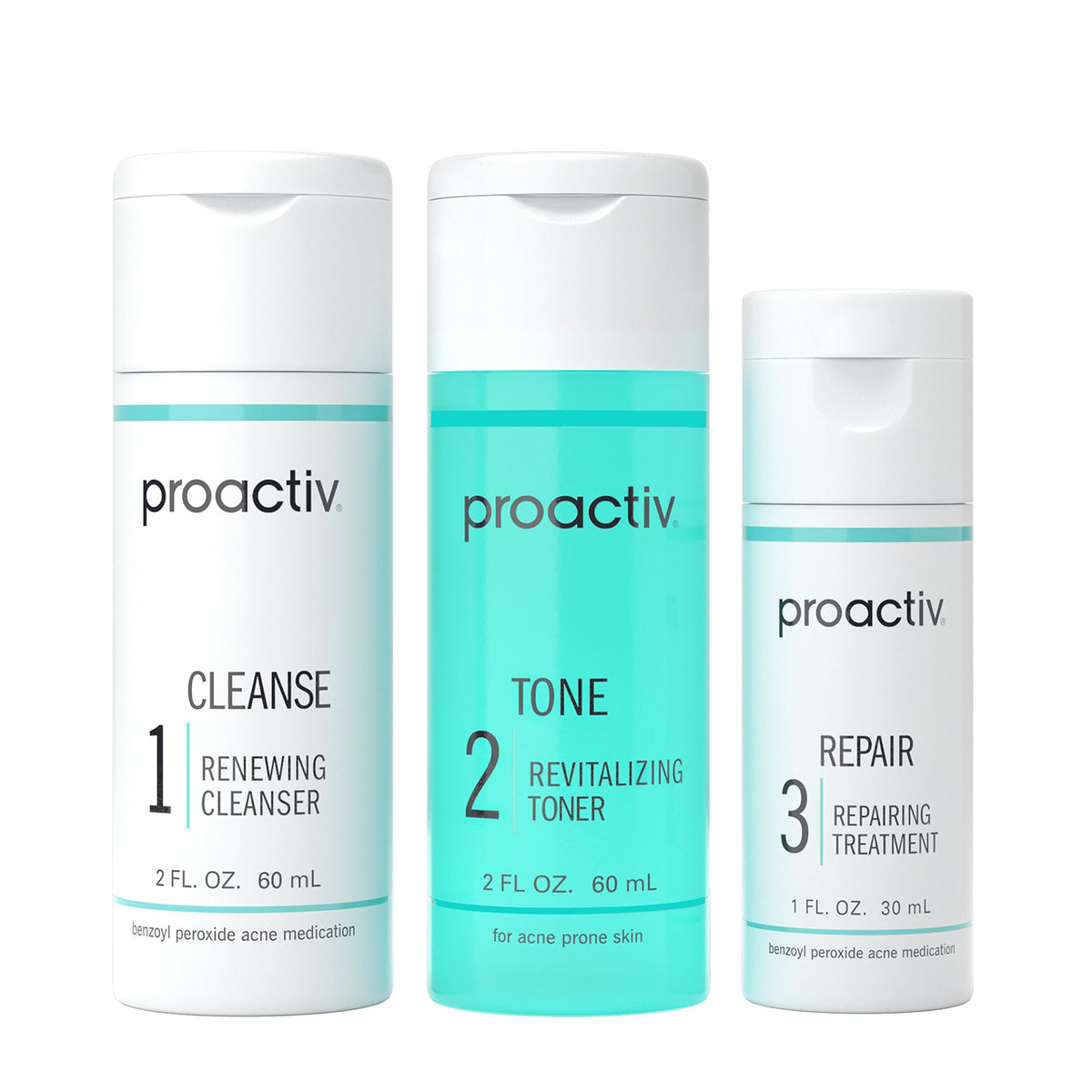 Proactiv 3 Step Acne Kit front view with all products