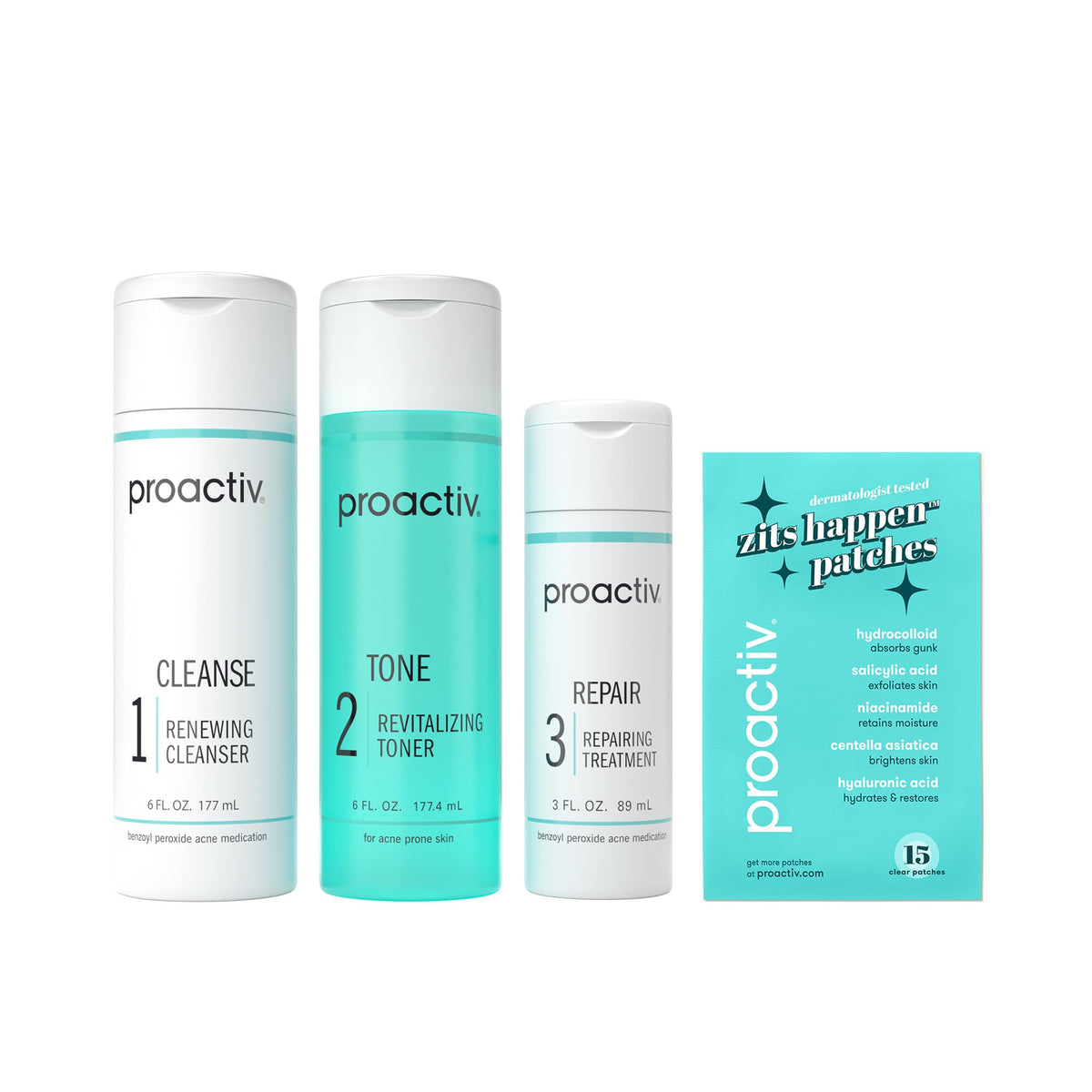 Proactiv 3 Step Acne Kit front view with all products