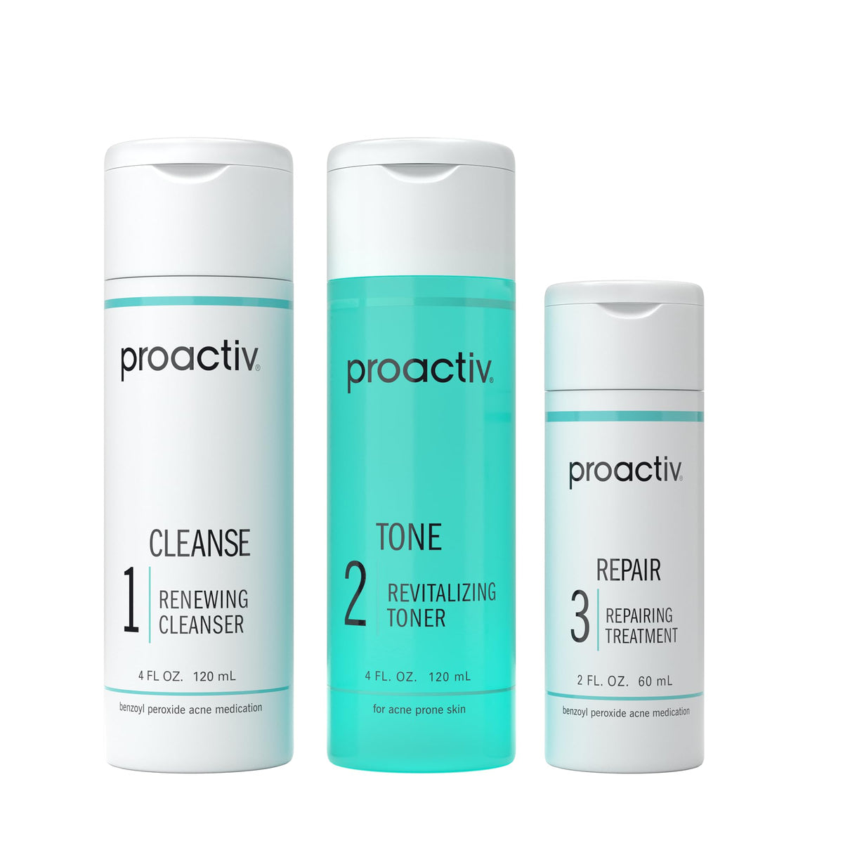 Proactiv 3 Step Acne Kit front view with all products