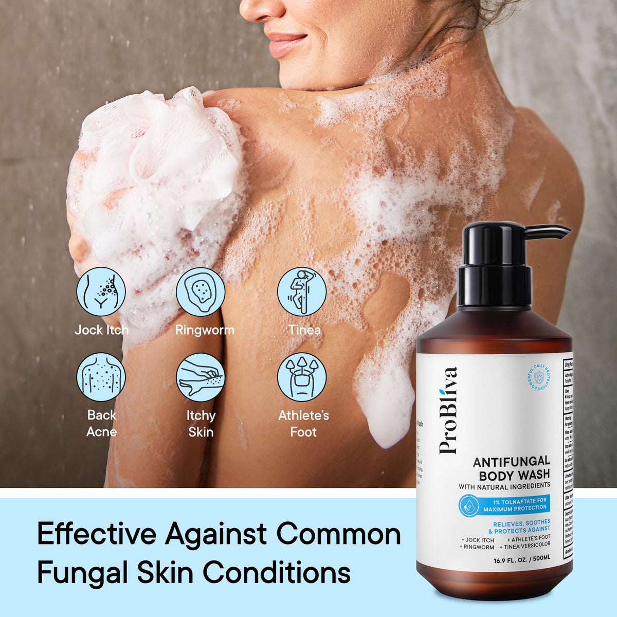 ProBliva Antifungal Body Wash 644g back view