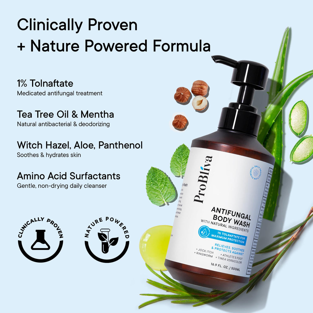 ProBliva Antifungal Body Wash 644g side view