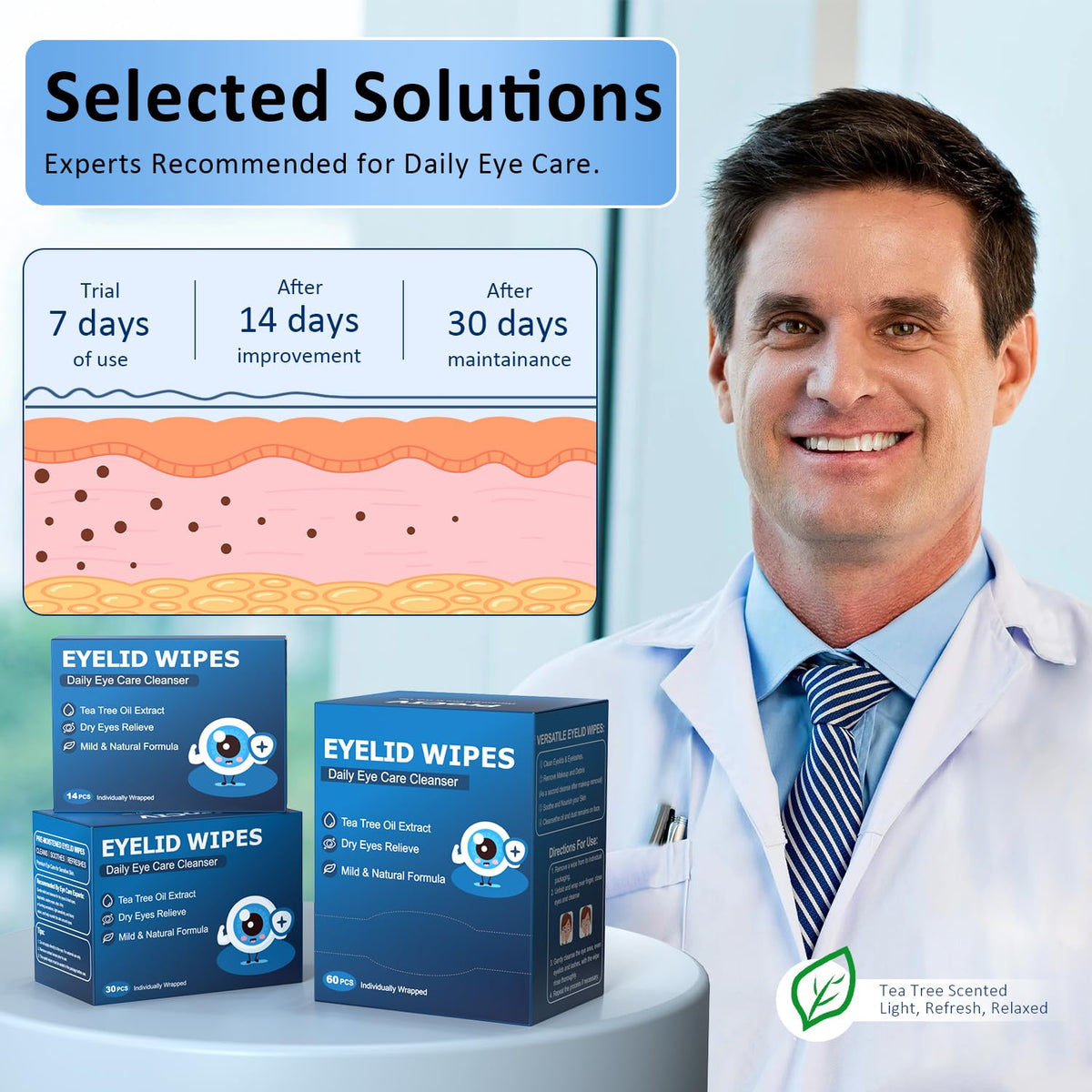 ProCIV eyelid wipes next to a travel bag for convenience