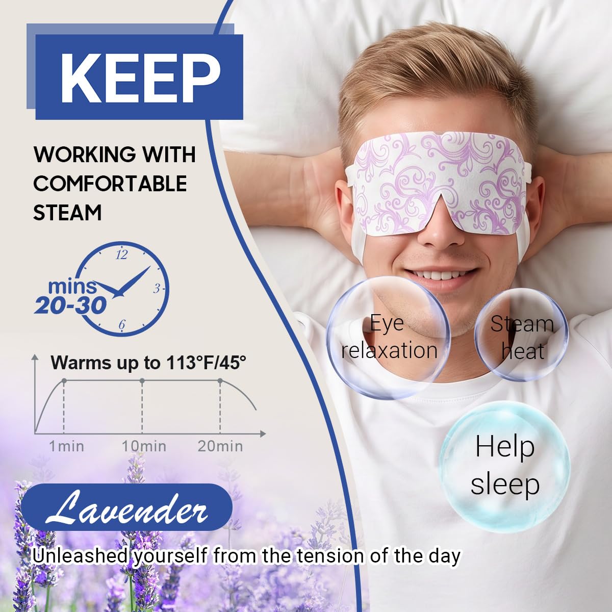 ProCIV steam eye mask lavender packaging