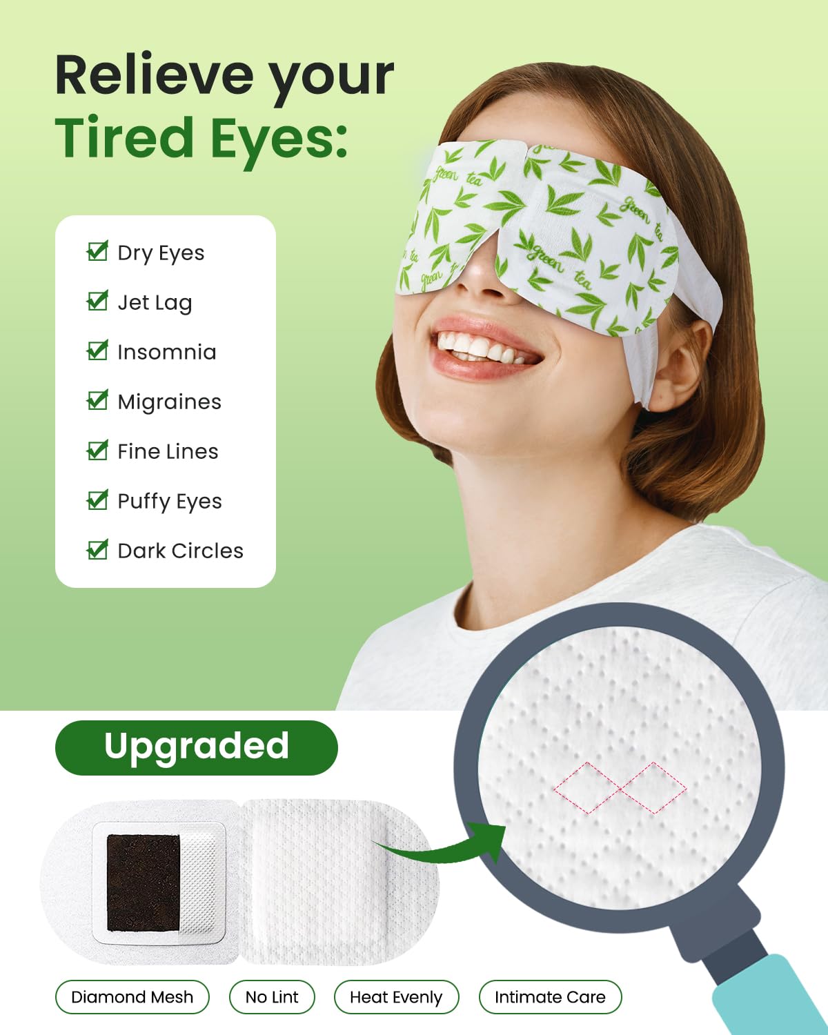 ProCIV Steam Eye Mask on a person relaxing