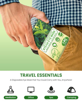 ProCIV Steam Eye Masks in a travel setting