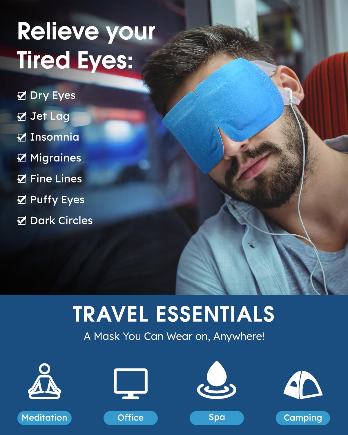 ProCIV Steam Eye Masks packaging showing blueberry scent