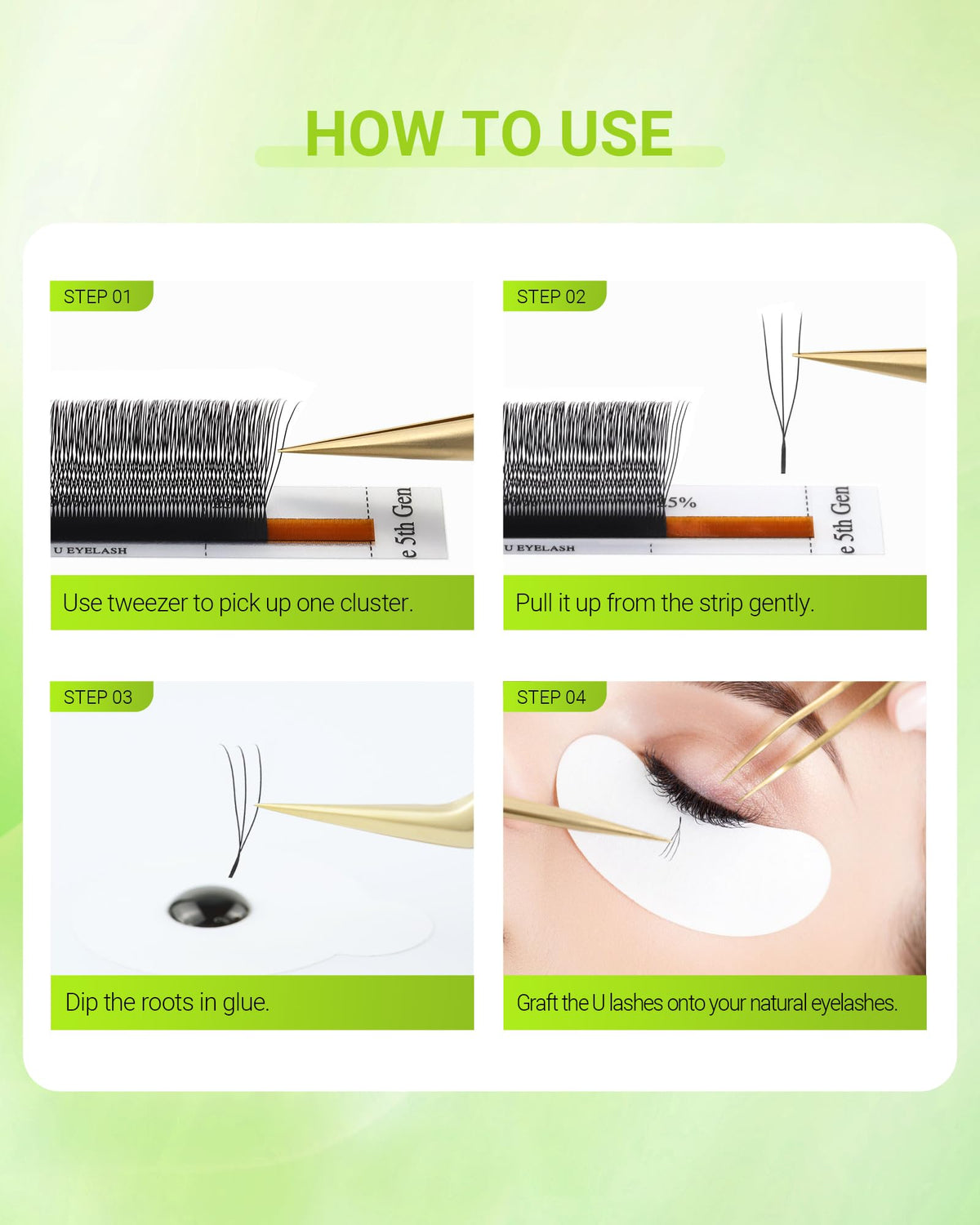 Professional application of NAGARAKU lash extensions
