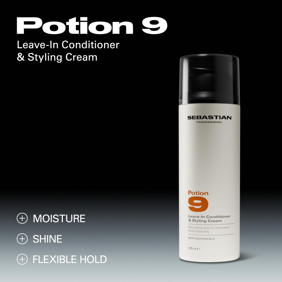 Professional Sebastian Potion 9 application on hair
