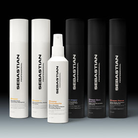 Professional Sebastian Shaper Hairspray 10.6 oz in a bathroom setting