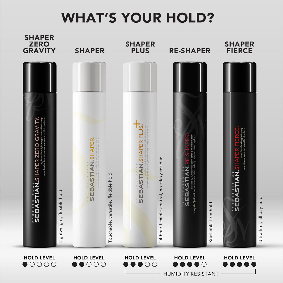 Professional Sebastian Shaper Plus Hairspray 369g with styling tools