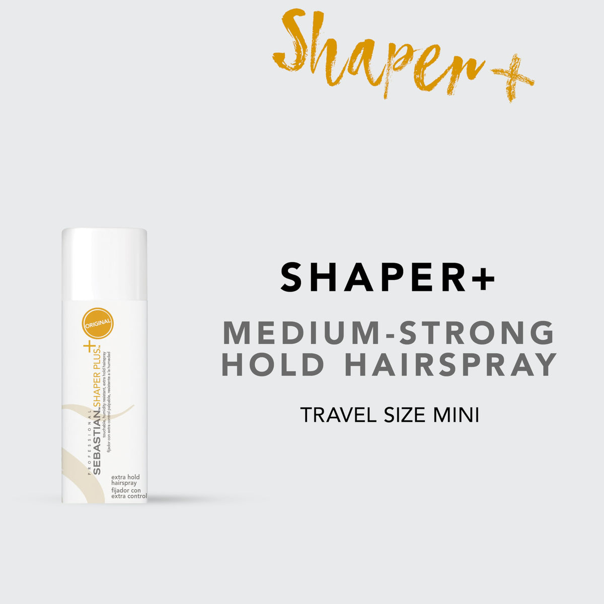 Professional Sebastian Shaper Plus Mini Hairspray back view with ingredients