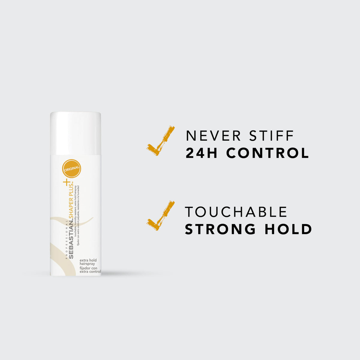 Professional Sebastian Shaper Plus Mini Hairspray side view showcasing nozzle