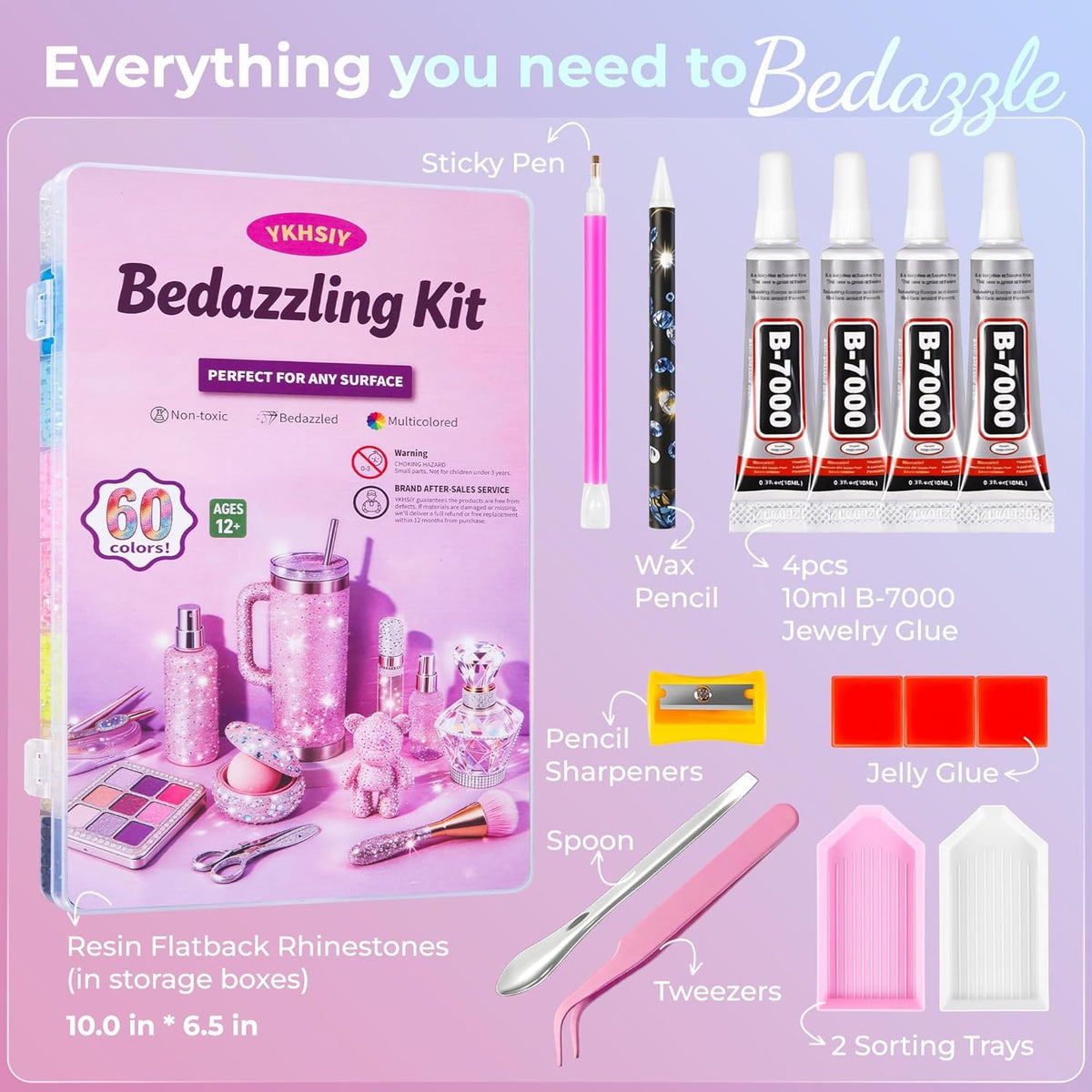 Professional tool set for applying rhinestones