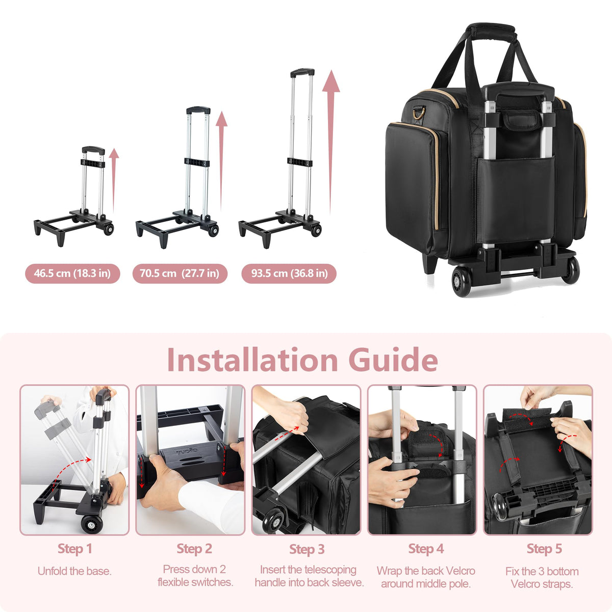 Prokva Rolling Makeup Case with detachable shoulder strap