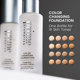 PROMETICS Color Changing Foundation swatch showing colour change