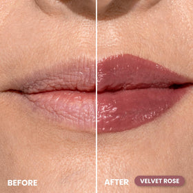 PROMETICS PrimeLip Plumping Lip Balm Velvet Rose swatch on lips