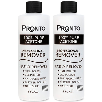 Pronto 100% Acetone Gel Nail Polish Remover 8 Fl Oz front view