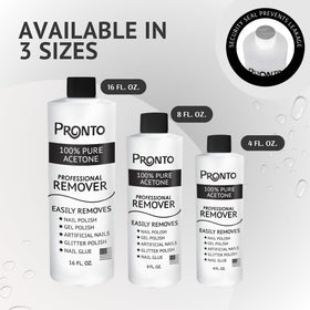 Pronto 100% Acetone Gel Nail Polish Remover 8 Fl Oz on countertop