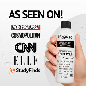 Pronto 100% Acetone Gel Nail Polish Remover in use on nails