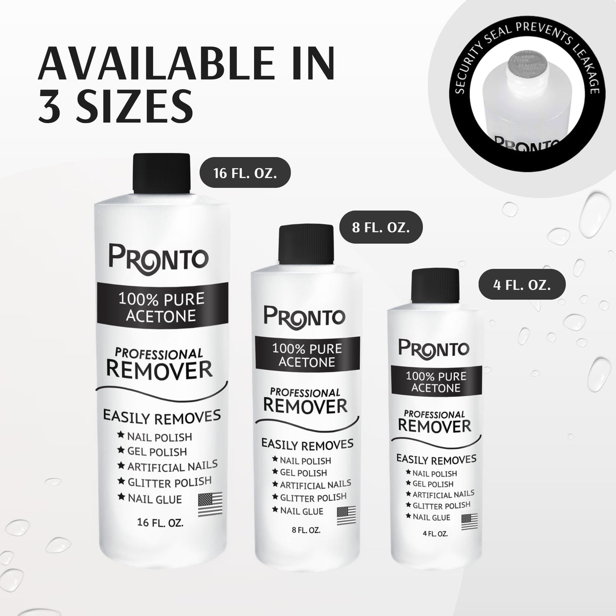 Pronto 100% Acetone Gel Nail Polish Remover on vanity