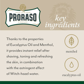 Proraso After Shave Lotion with eucalyptus oil close-up