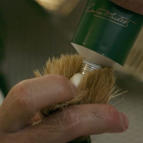 Proraso shaving cream lather on a shaving brush