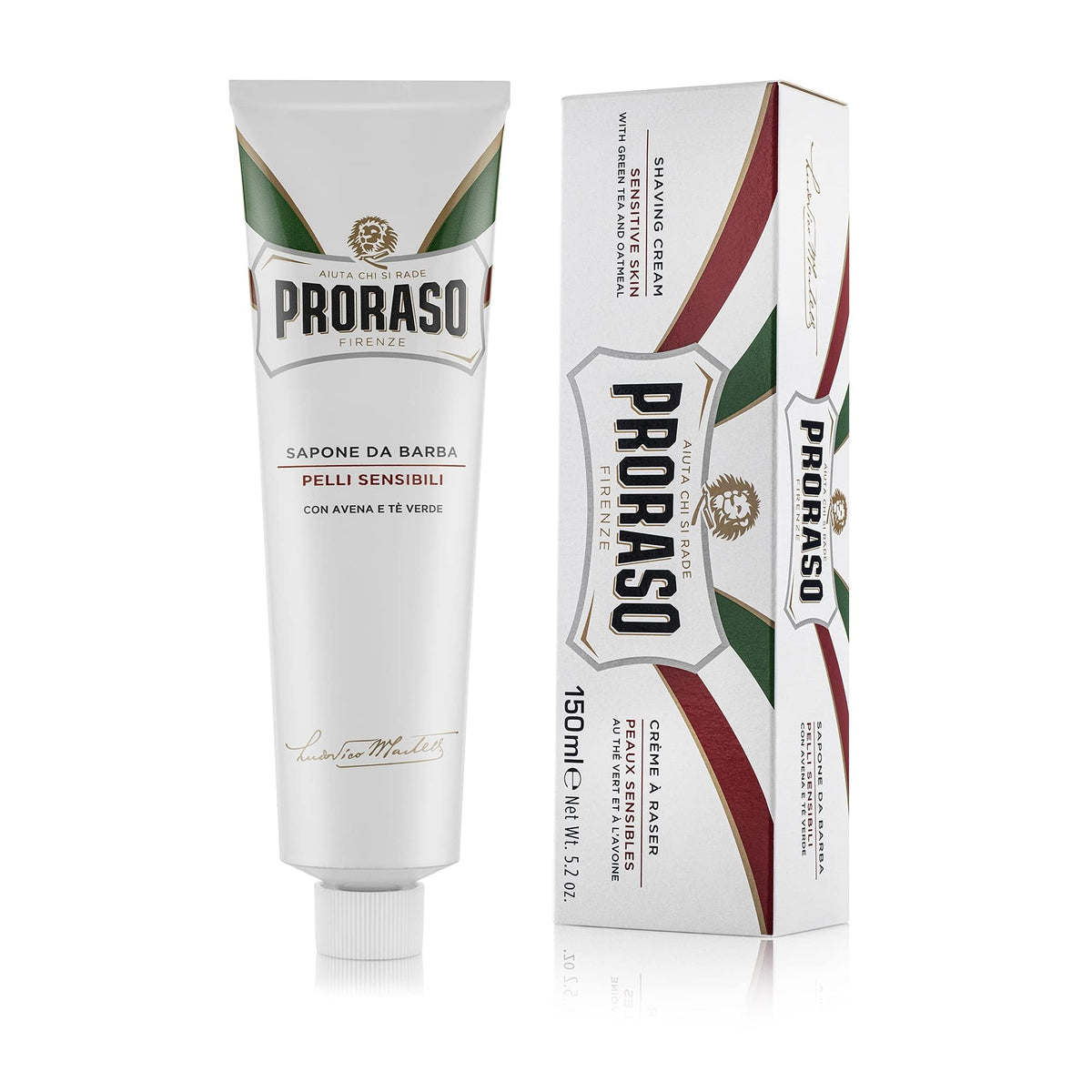 Proraso Shaving Cream Oatmeal & Green Tea 180g tube front view