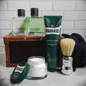 Proraso shaving cream with menthol and eucalyptus ingredients