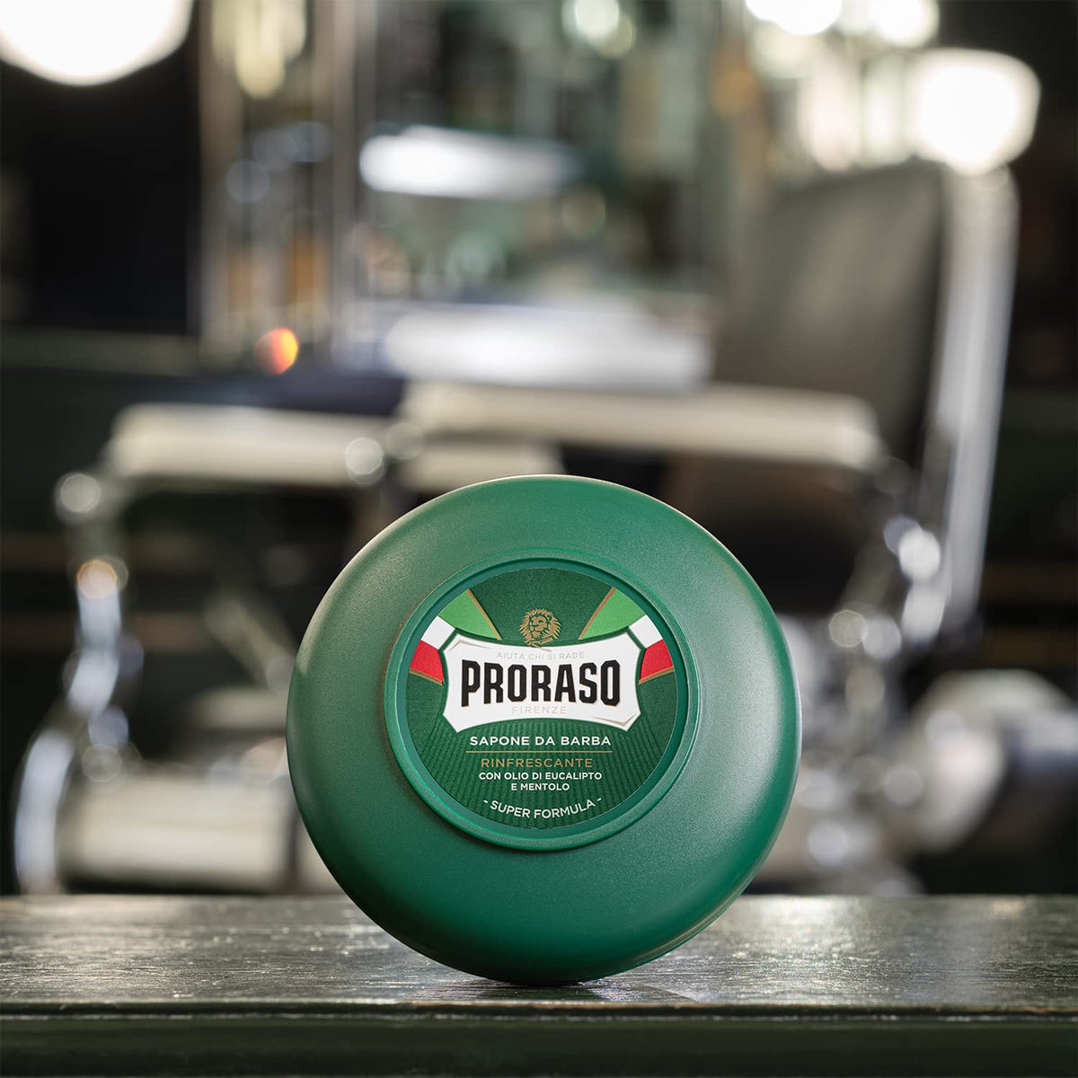 Proraso Shaving Soap Eucalyptus Oil & Menthol lathering on skin