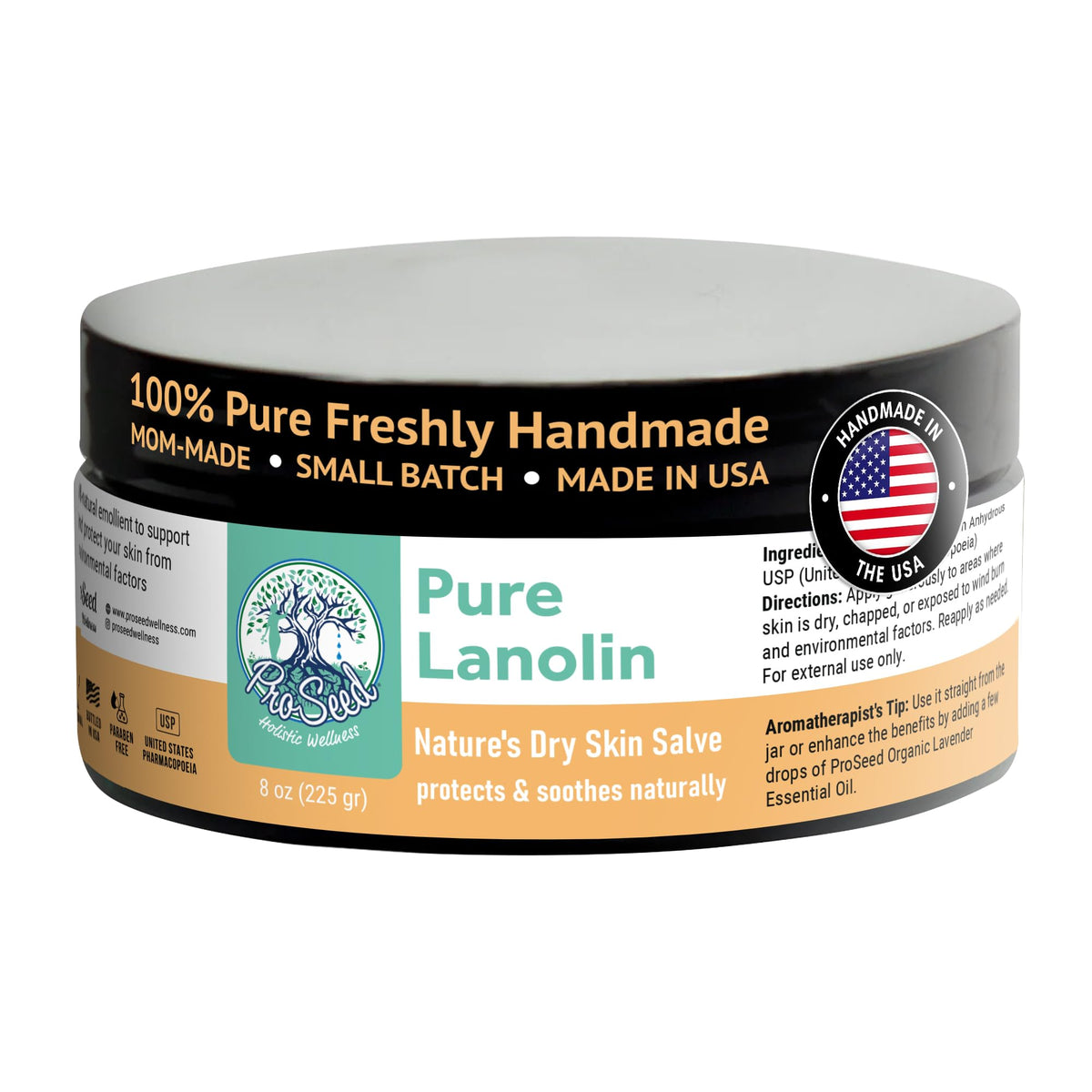 ProSeed Handmade Lanolin Cream 8oz jar front view