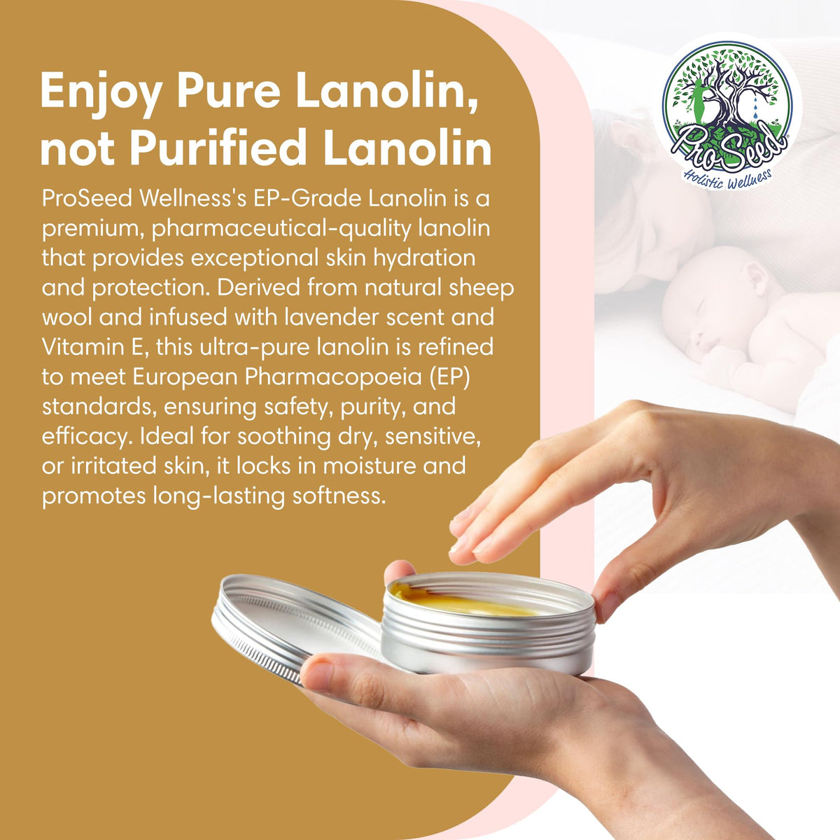 ProSeed Lanolin Cream being applied to dry skin