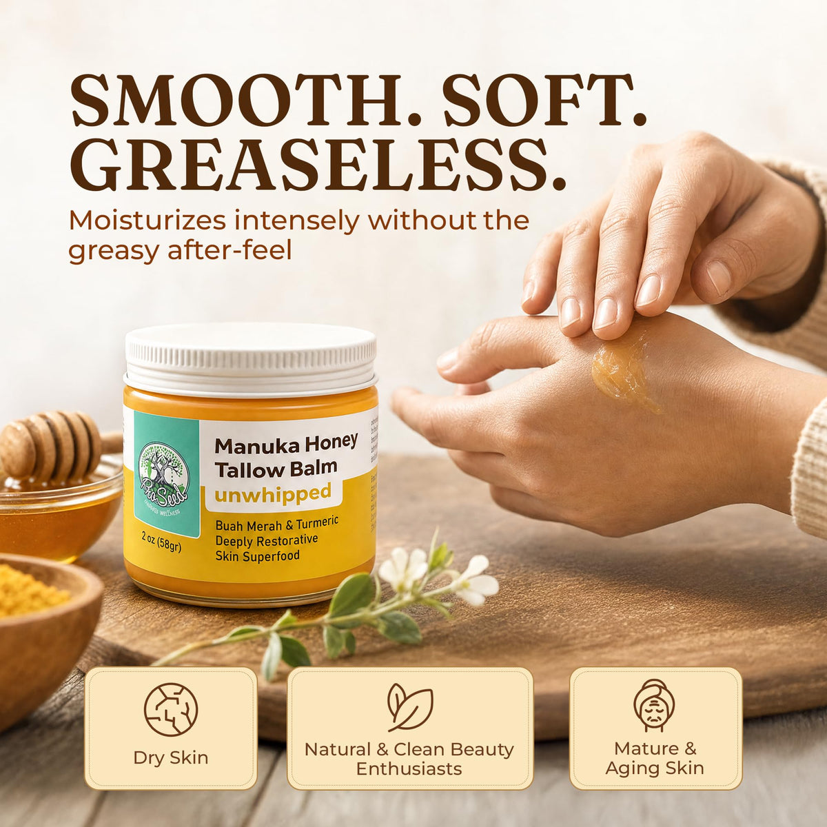 ProSeed Manuka Honey Tallow Balm in a lifestyle setting